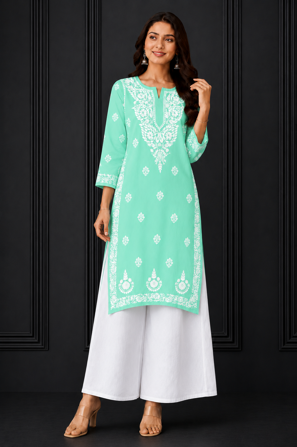 Hand-Embroidered Modal Kurta
