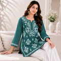 Modal Chikankari Short Kurti