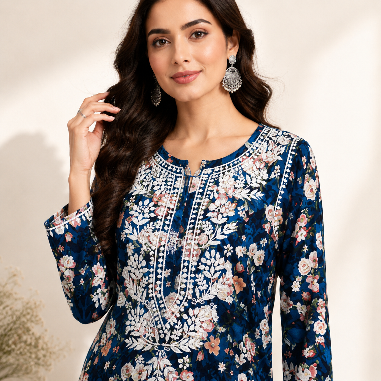 Floral Chikankari Pant Set