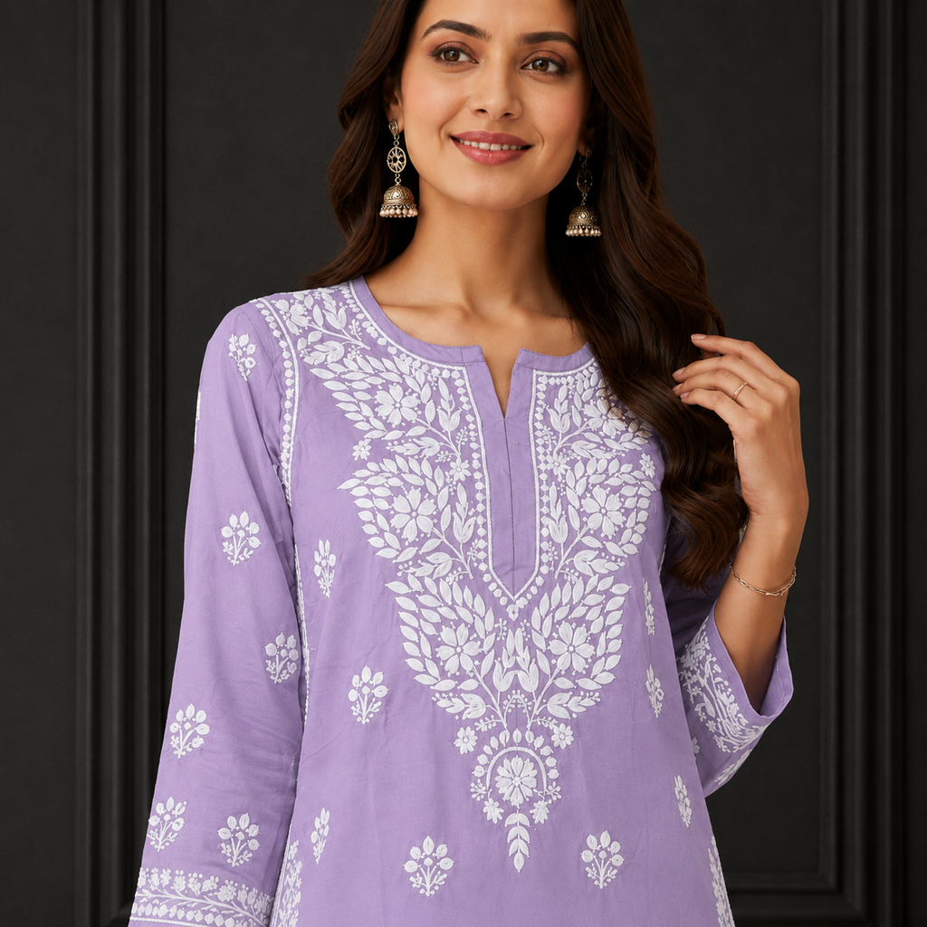Hand-Embroidered Modal Kurta