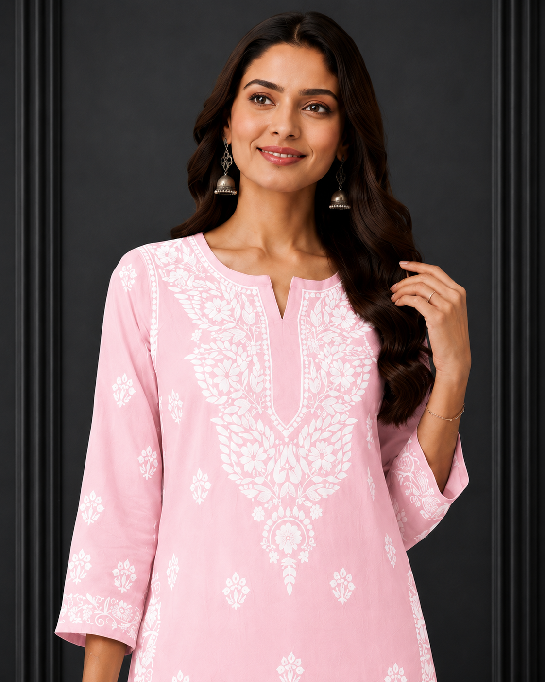 Hand-Embroidered Modal Kurta
