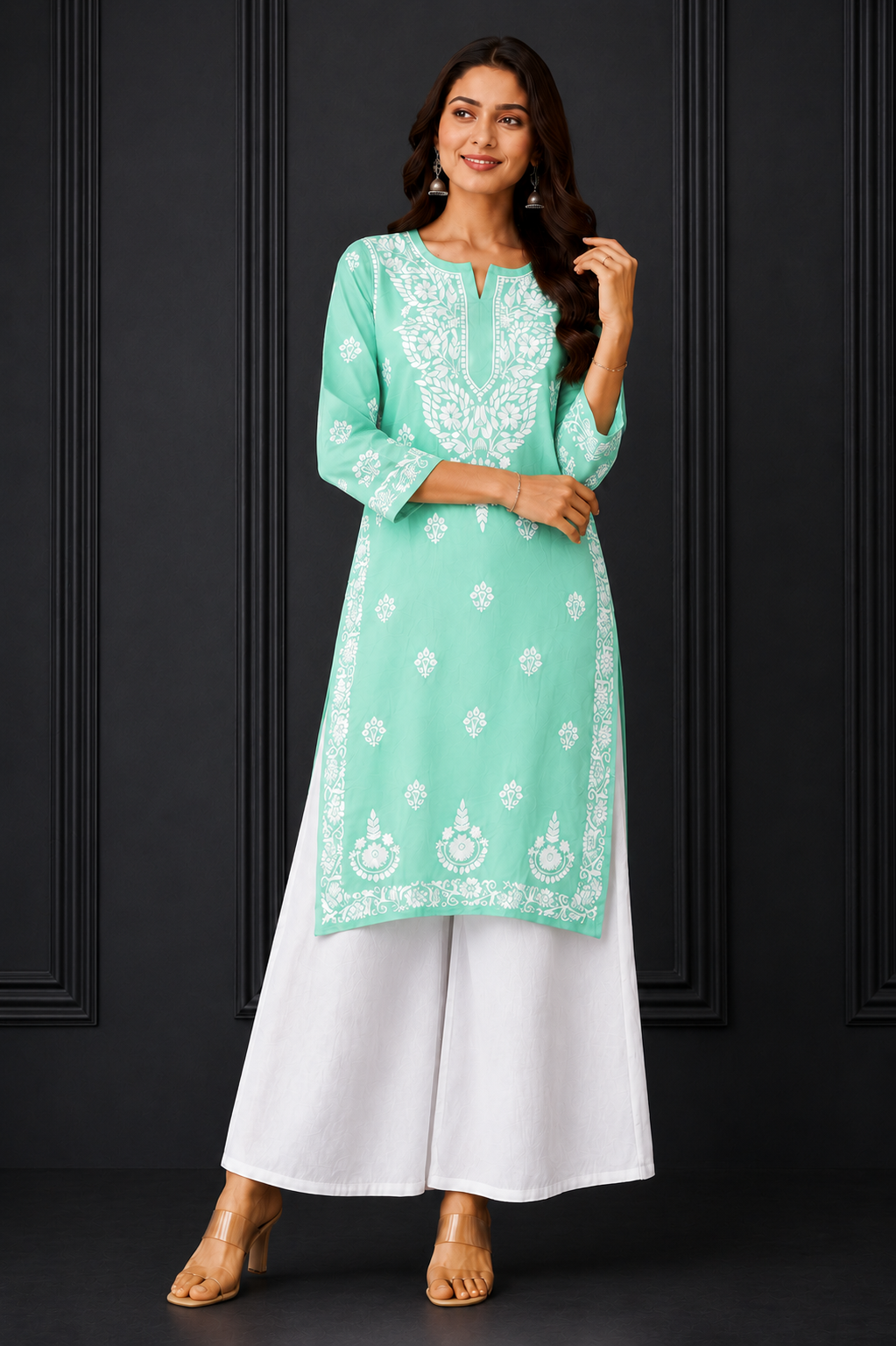 Hand-Embroidered Modal Kurta