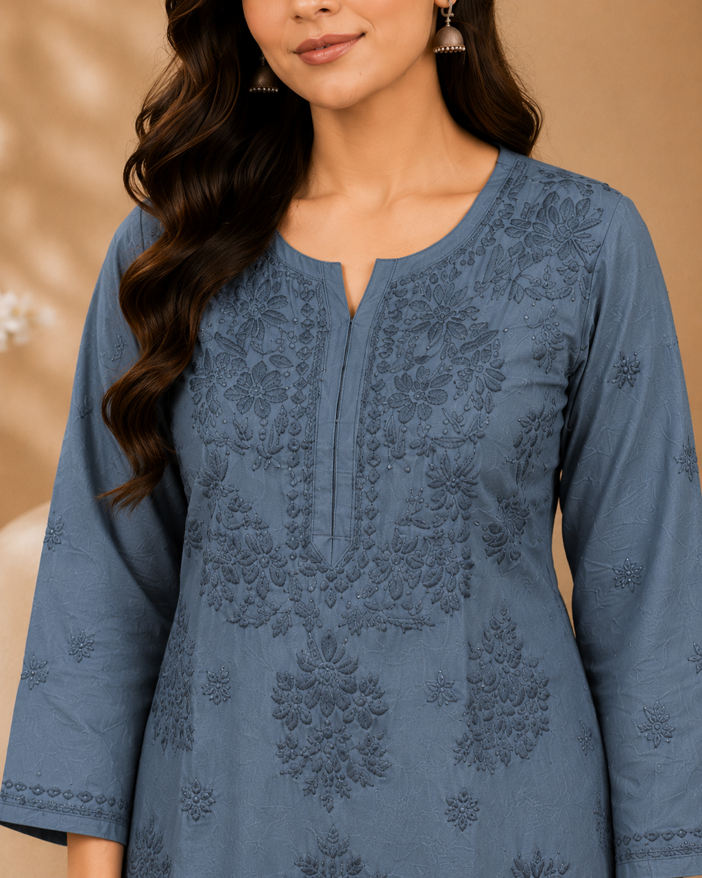 Chanderi Chikankari Pant Set