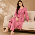 Chanderi Chikankari Pant Set