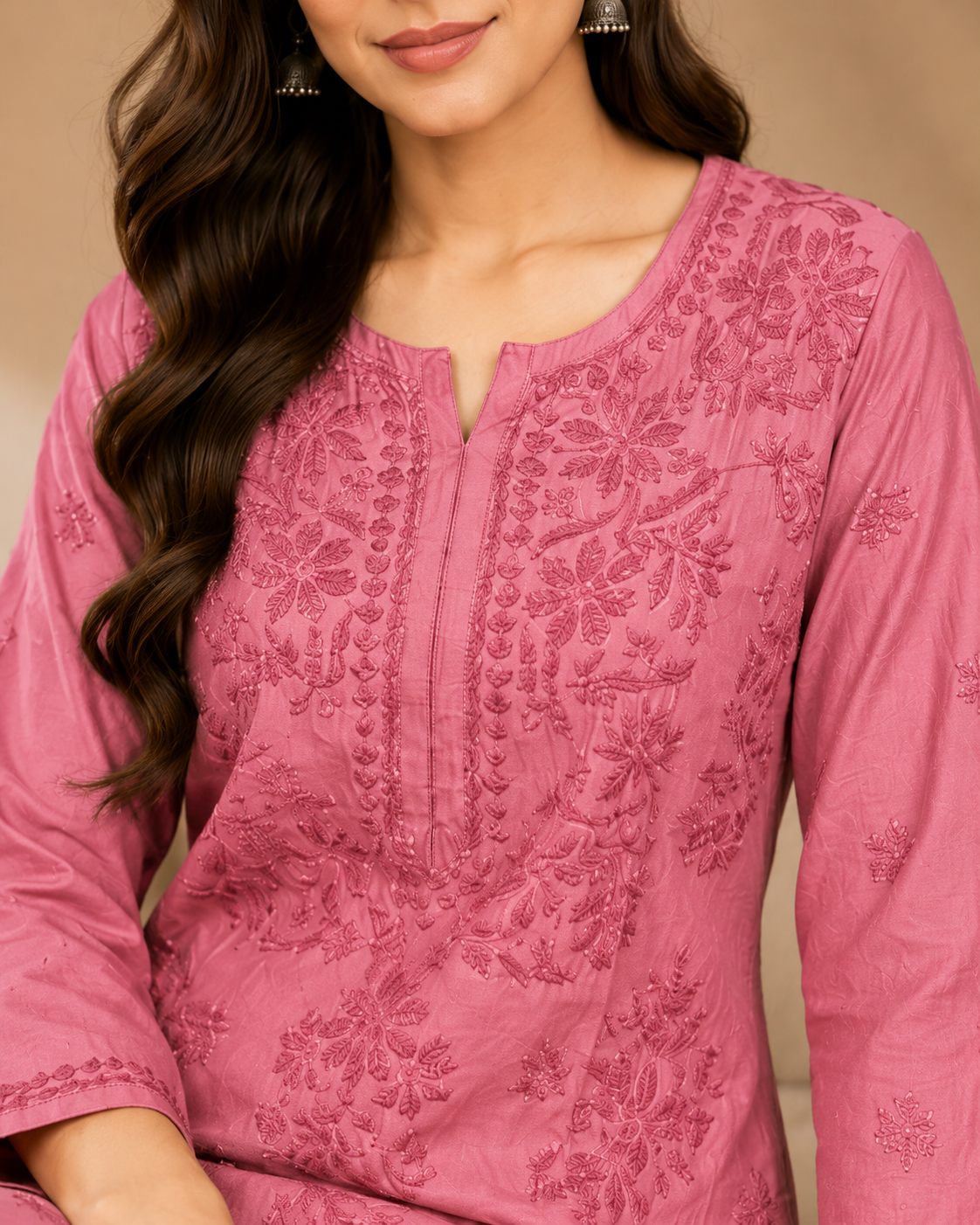 Chanderi Chikankari Pant Set