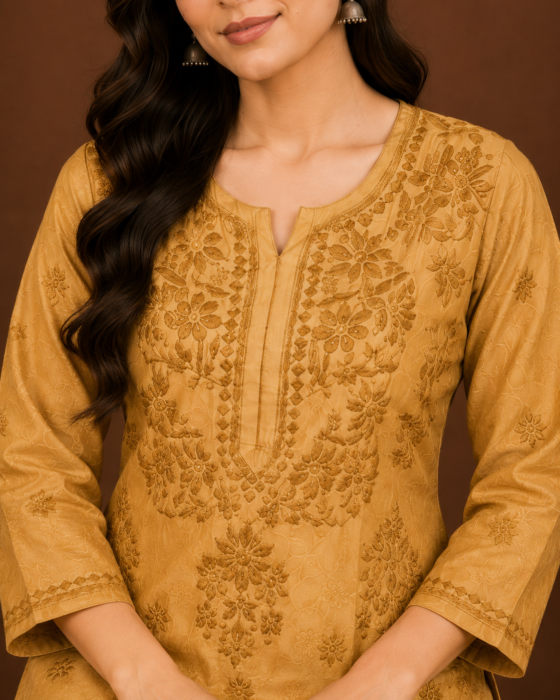 Chanderi Chikankari Pant Set.