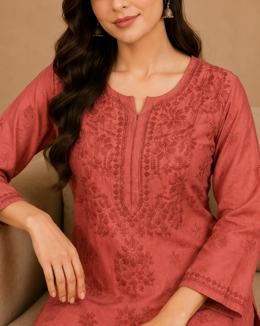 Chanderi Chikankari Pant Set