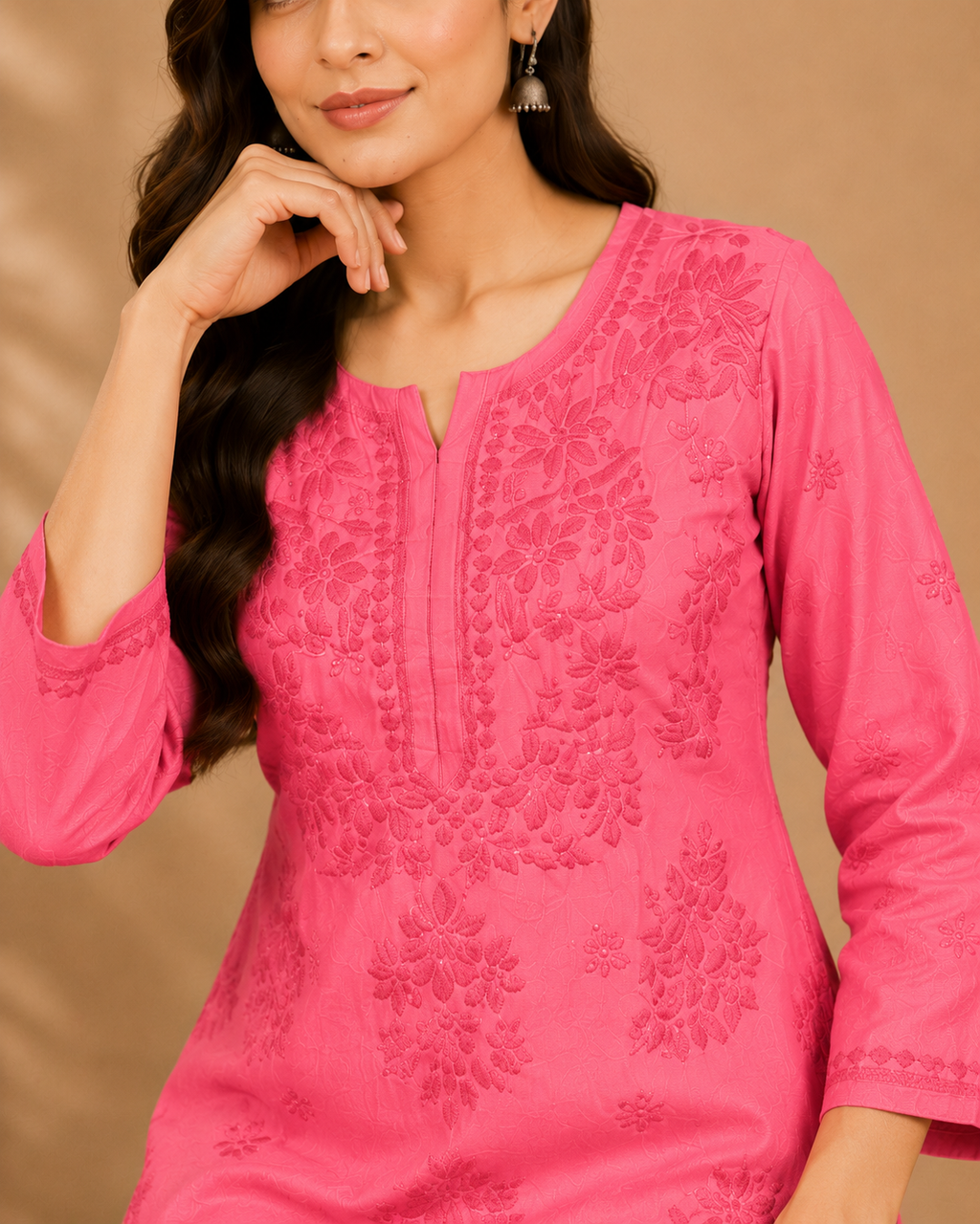 Chanderi Chikankari Pant Set