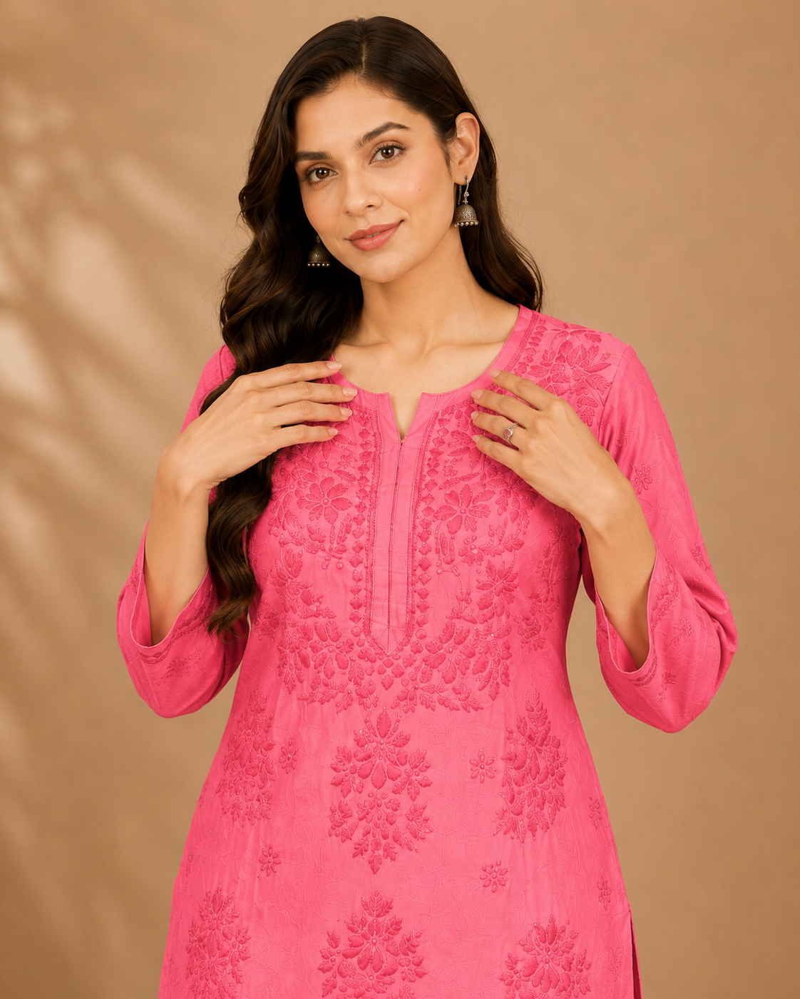 Chanderi Chikankari Pant Set