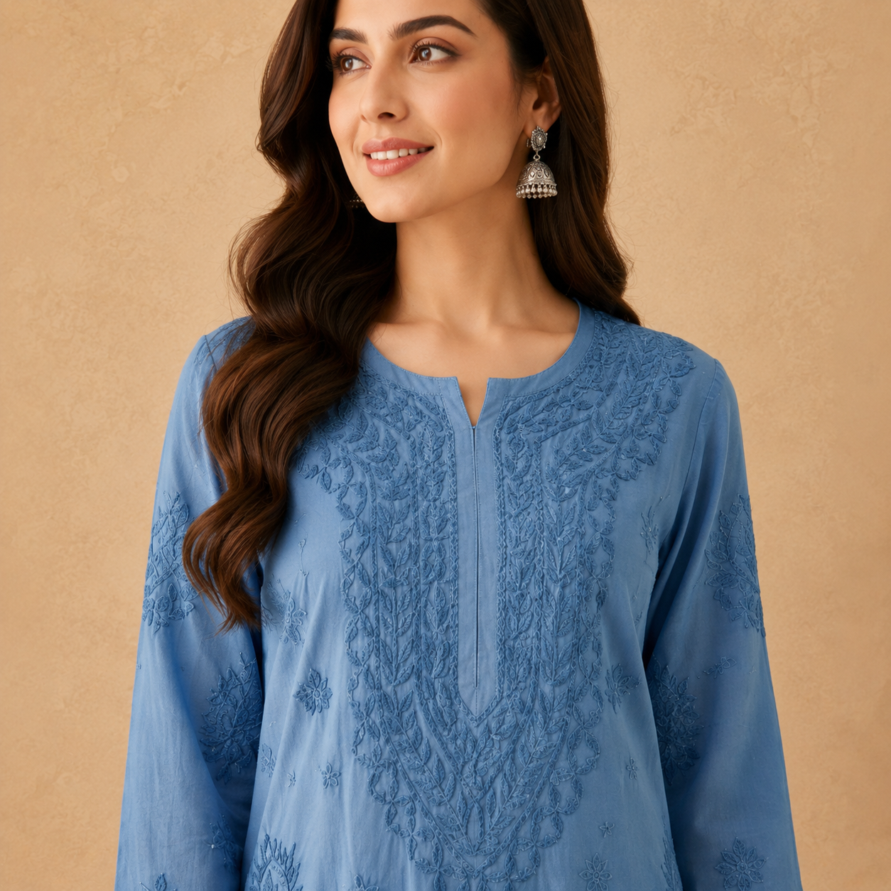 Chanderi Chikankari Pant Set