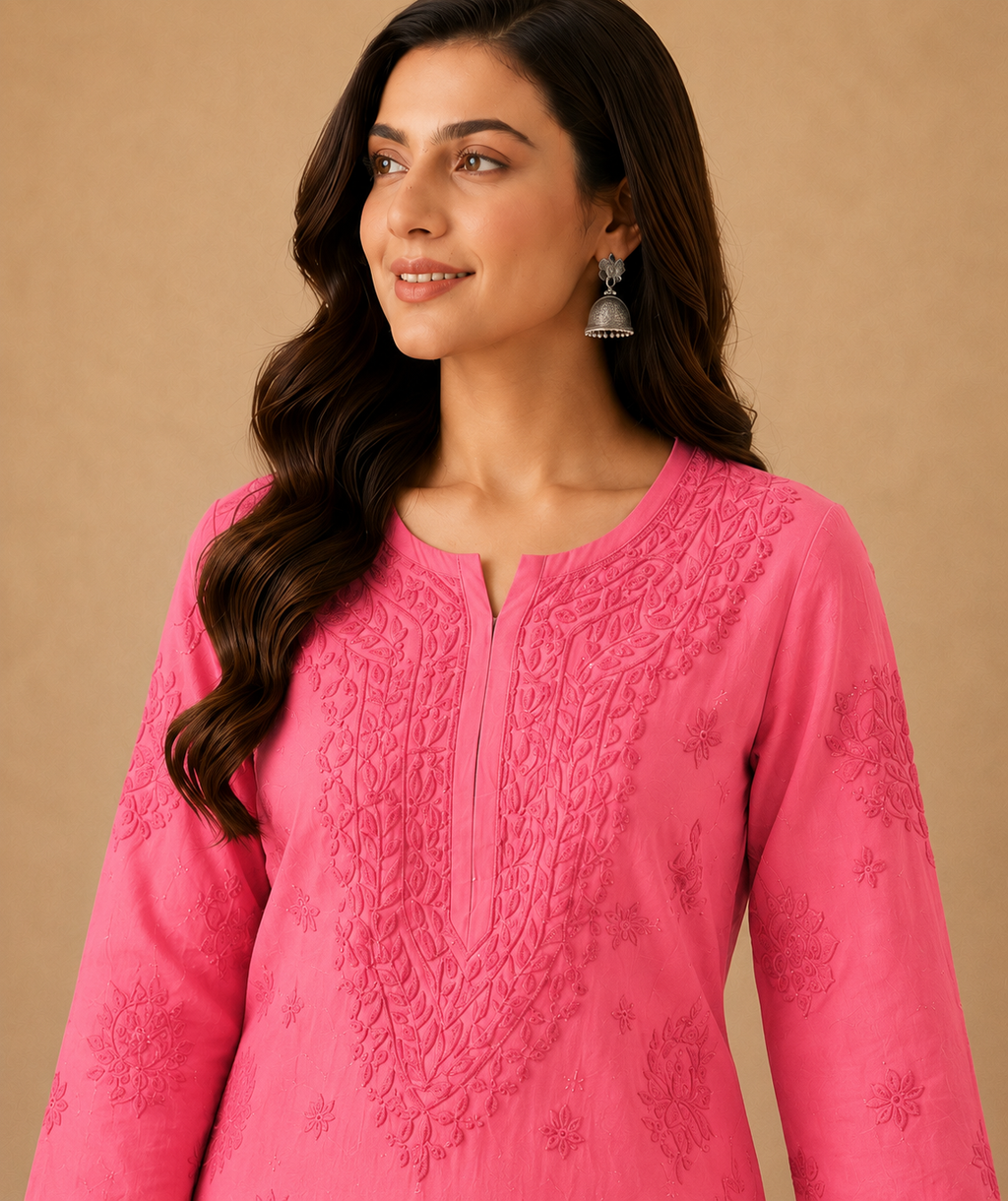Chanderi Chikankari Pant Set