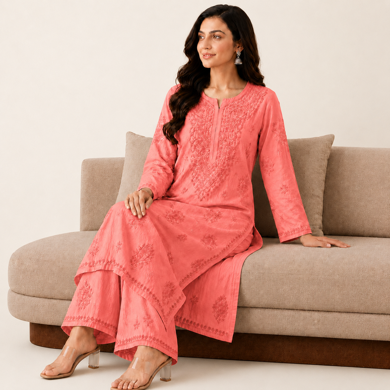 Chanderi Chikankari Pant Se