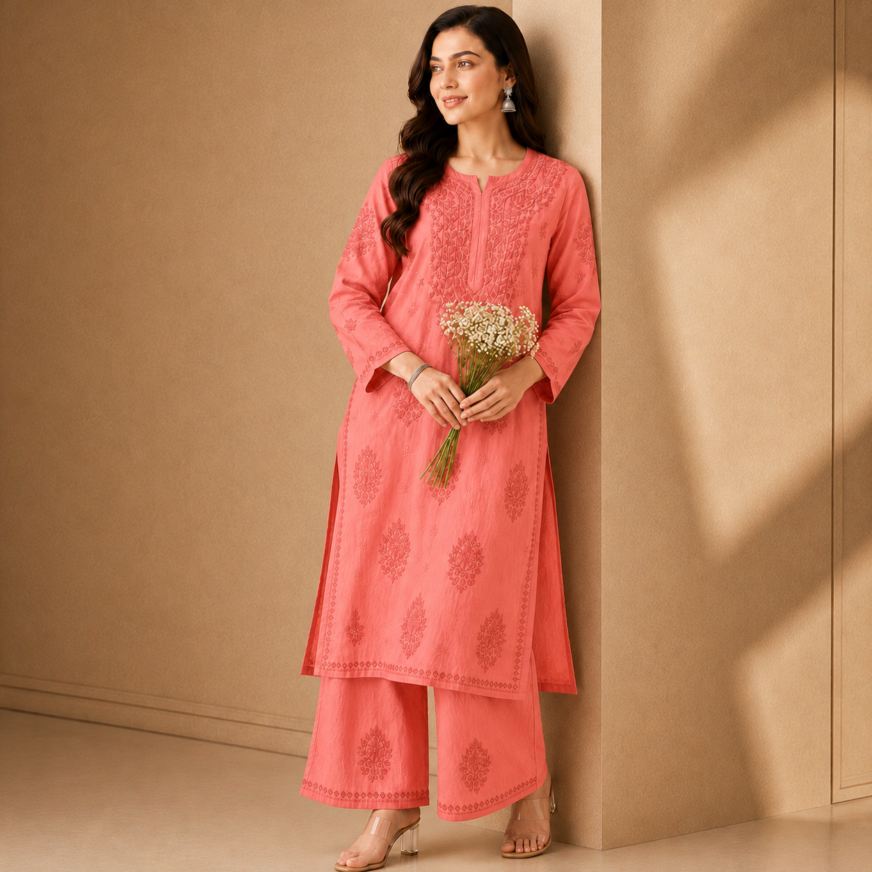 Chanderi Chikankari Pant Se
