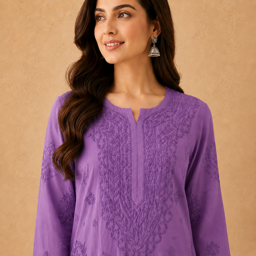 Chanderi Chikankari Pant Set