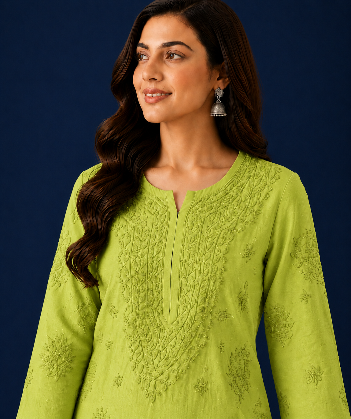 Chanderi Chikankari Pant Set
