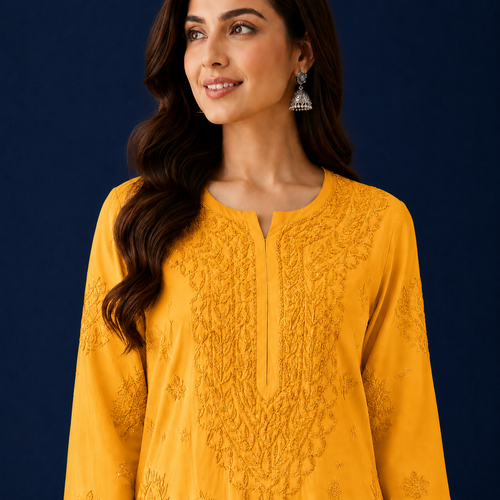 Chanderi Chikankari Pant Set