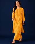 Chanderi Chikankari Pant Set