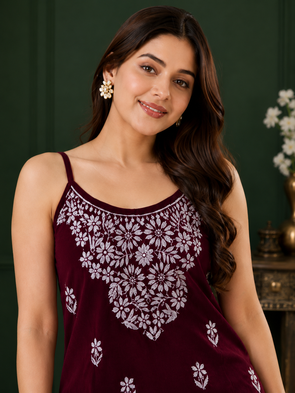 Rayon Chikankari Short Kurti