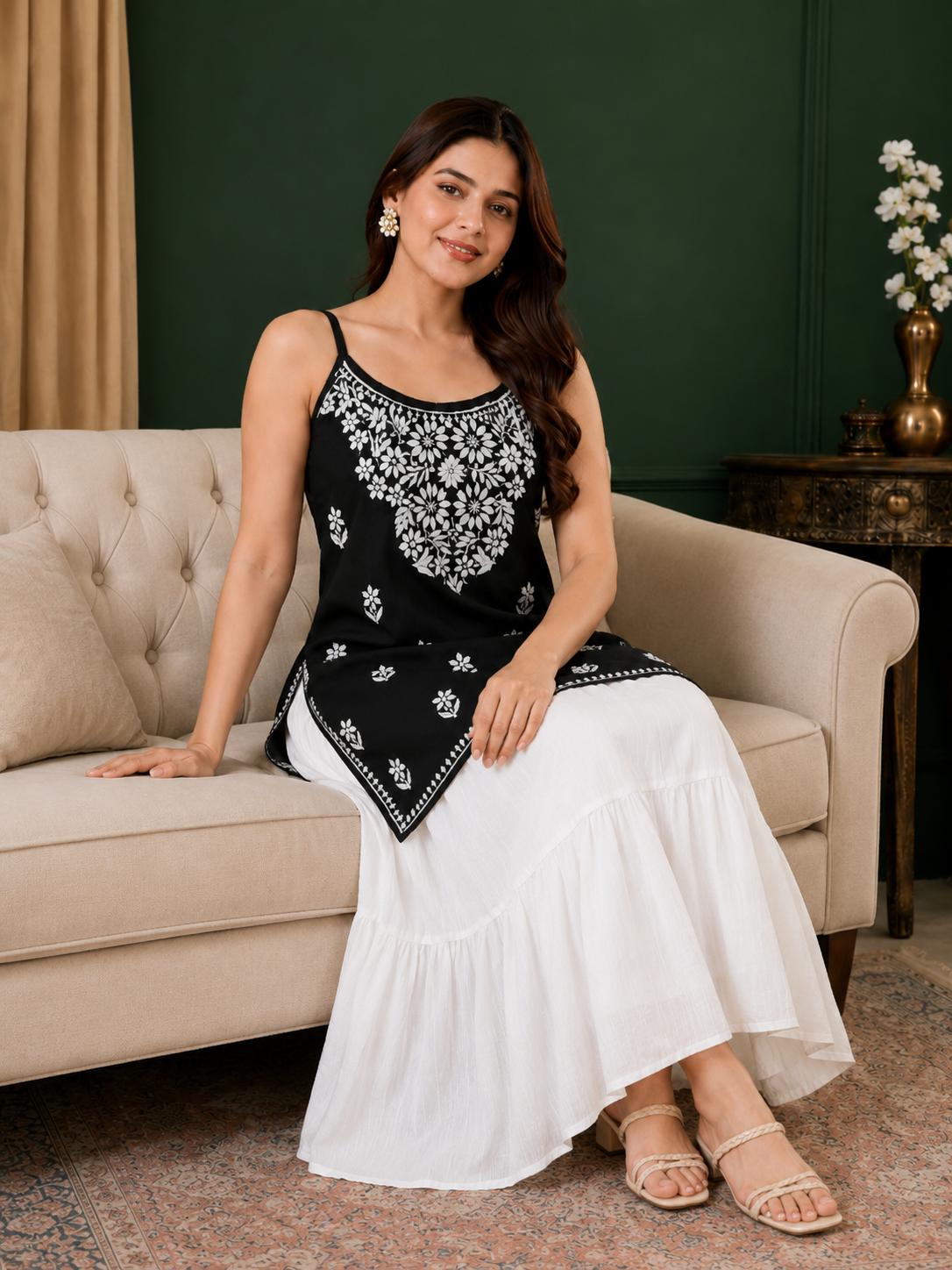 Rayon Chikankari Short Kurti