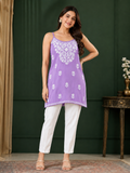 Rayon Chikankari Short Kurti
