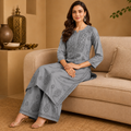 Muslin Chikankari Pant Set