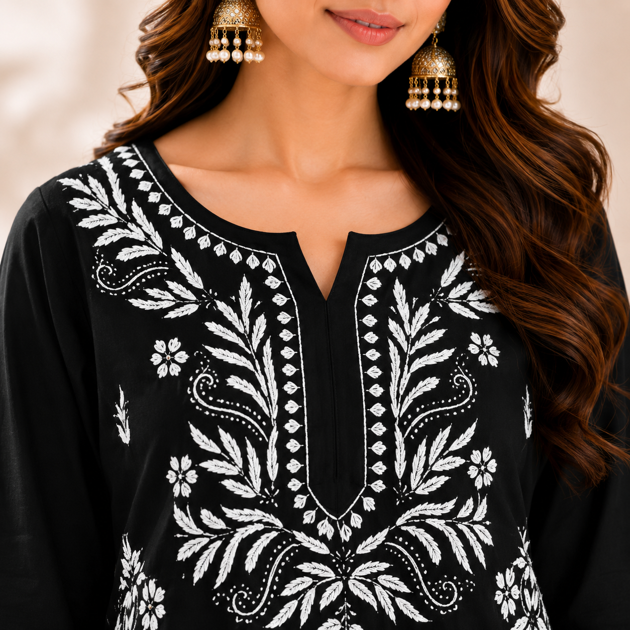 Modal Chikankari Short Kurti