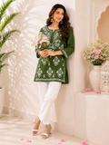 Modal Chikankari Short Kurti