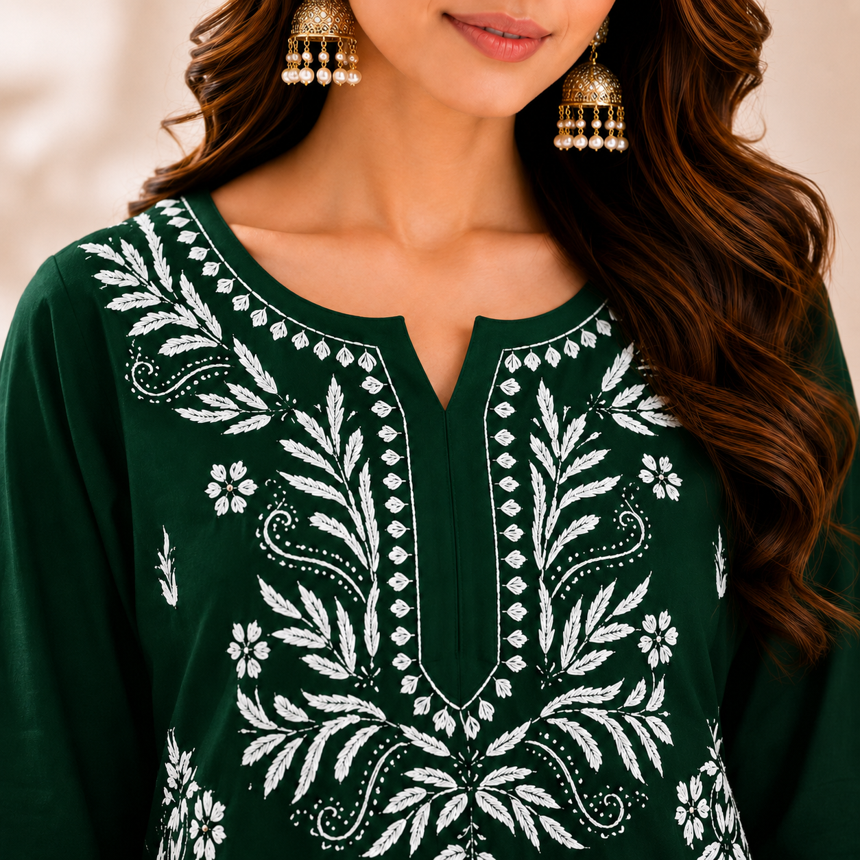 Modal Chikankari Short Kurti