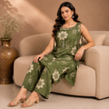 Olive Bloom Mirror Co-Ord Set