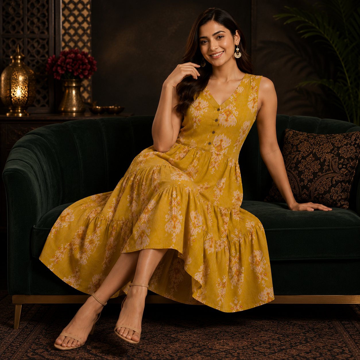 Aura Tiered Midi Dress