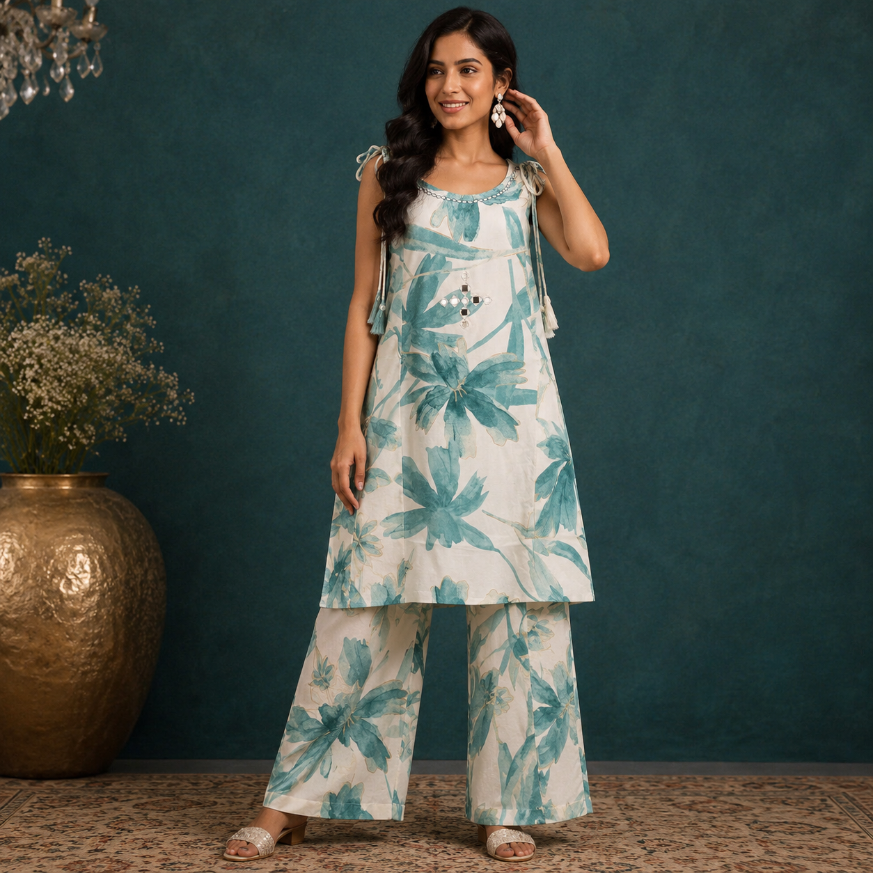 Aqua Bloom Co-ord Set
