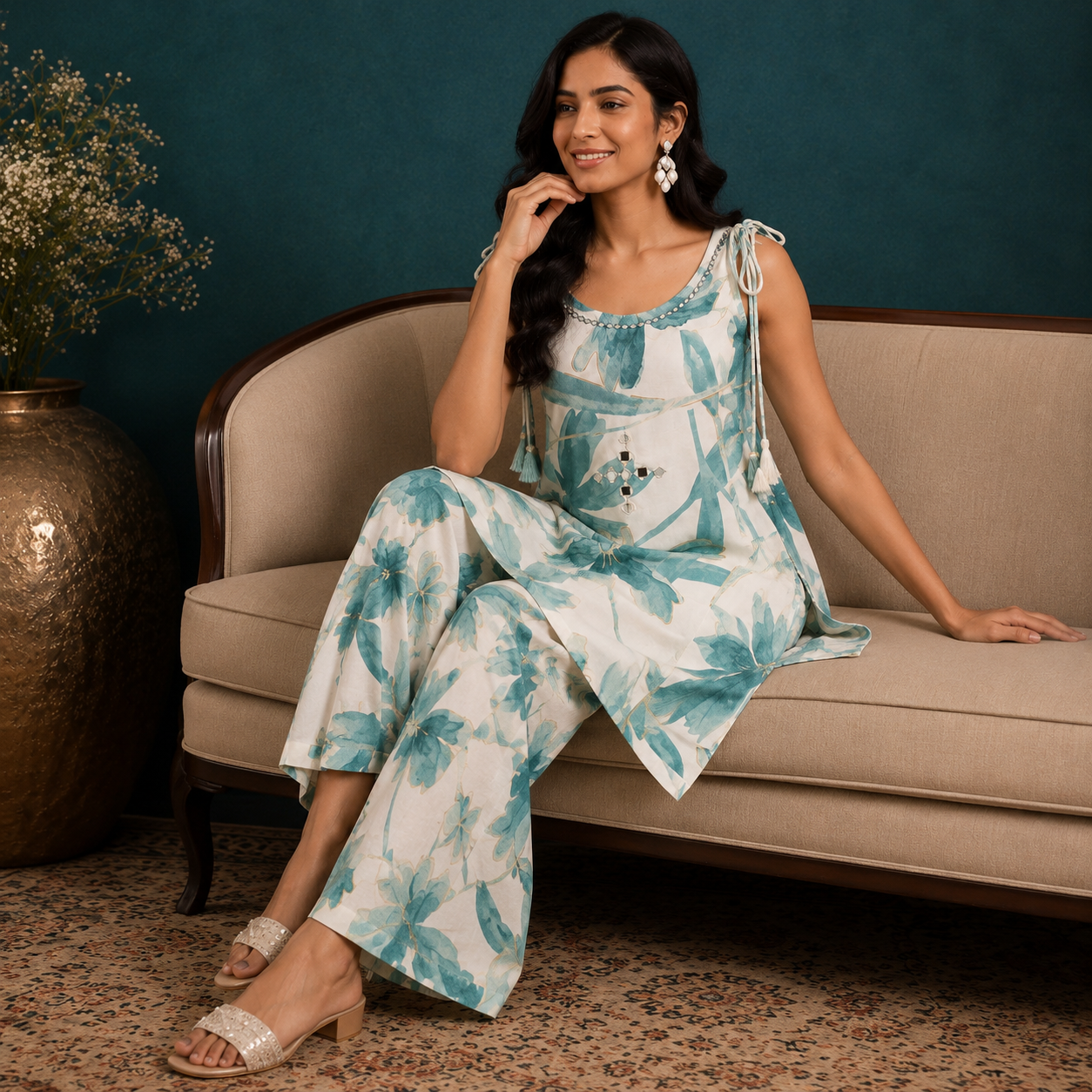 Aqua Bloom Co-ord Set