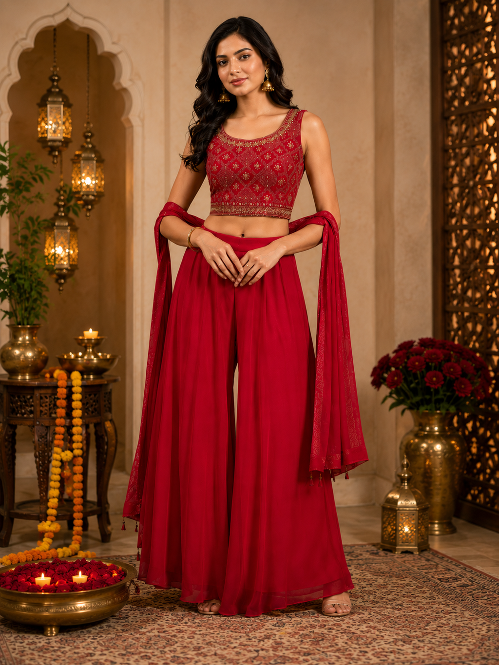 Ruby Indo-Western Festive Set