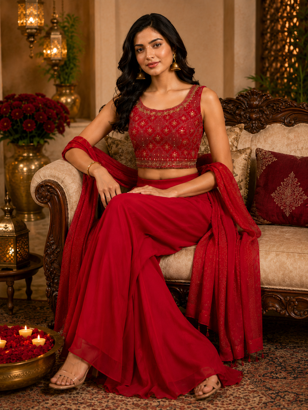 Ruby Indo-Western Festive Set