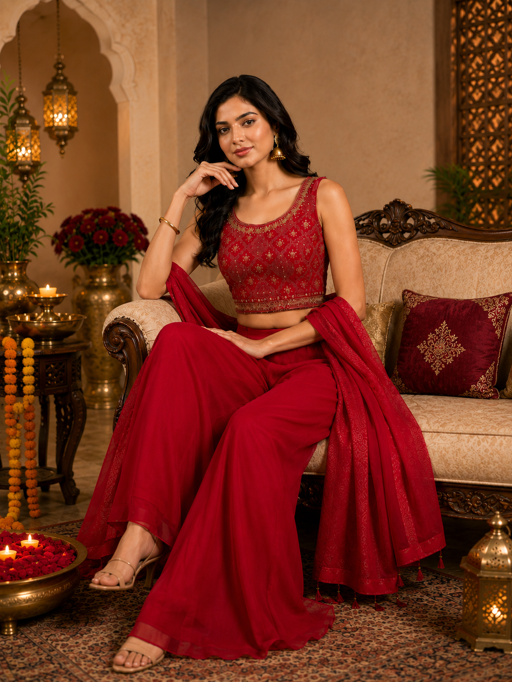 Ruby Indo-Western Festive Set