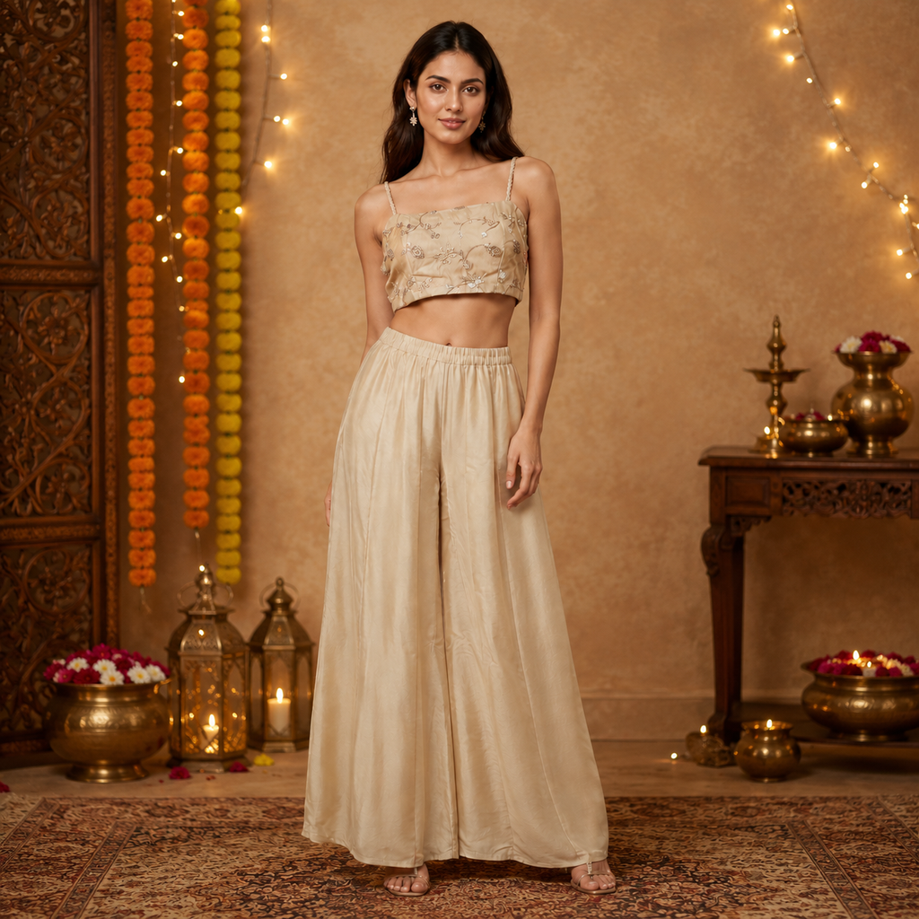 Ivory Starlight Indo-Western Co-ord Set