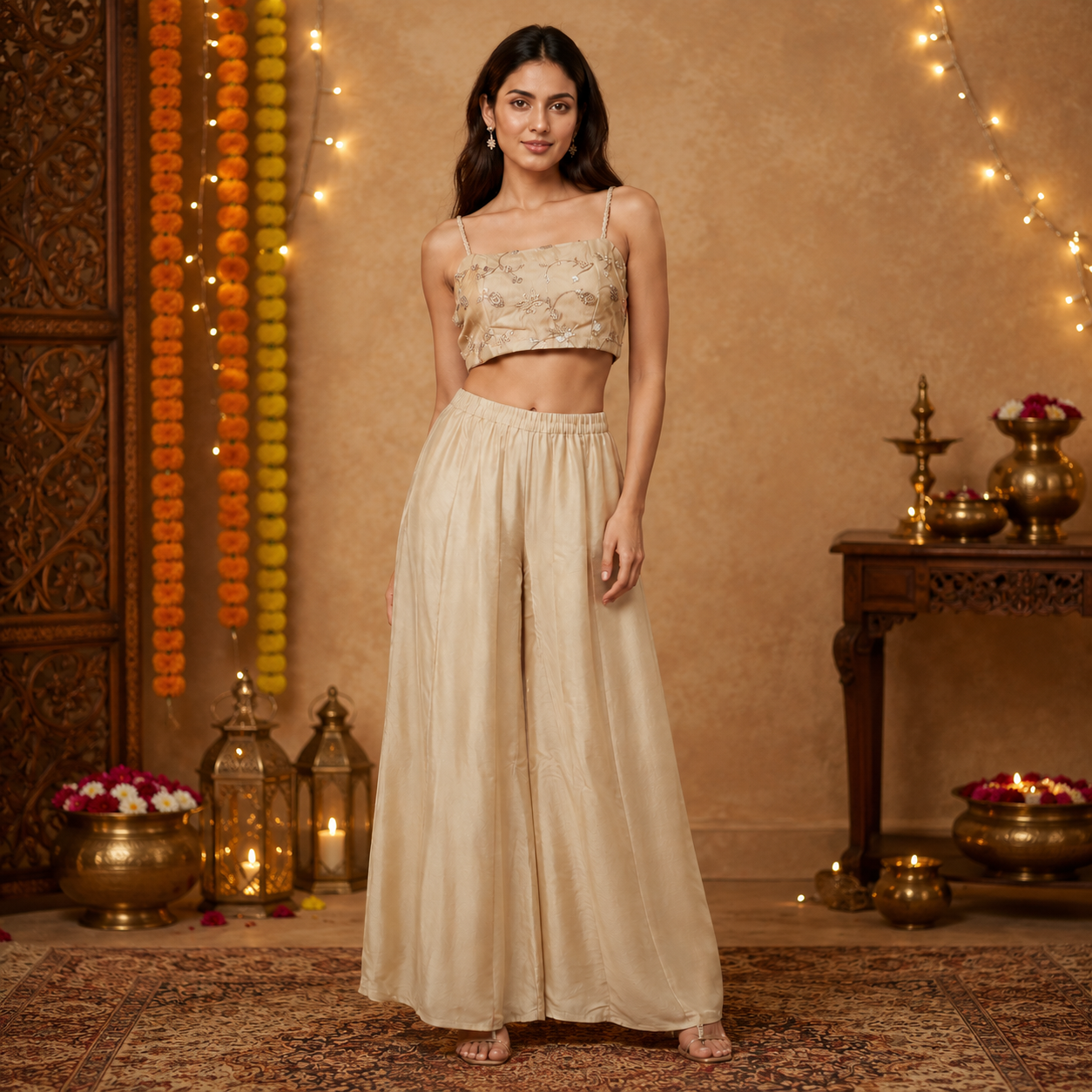 Ivory Starlight Indo-Western Co-ord Set