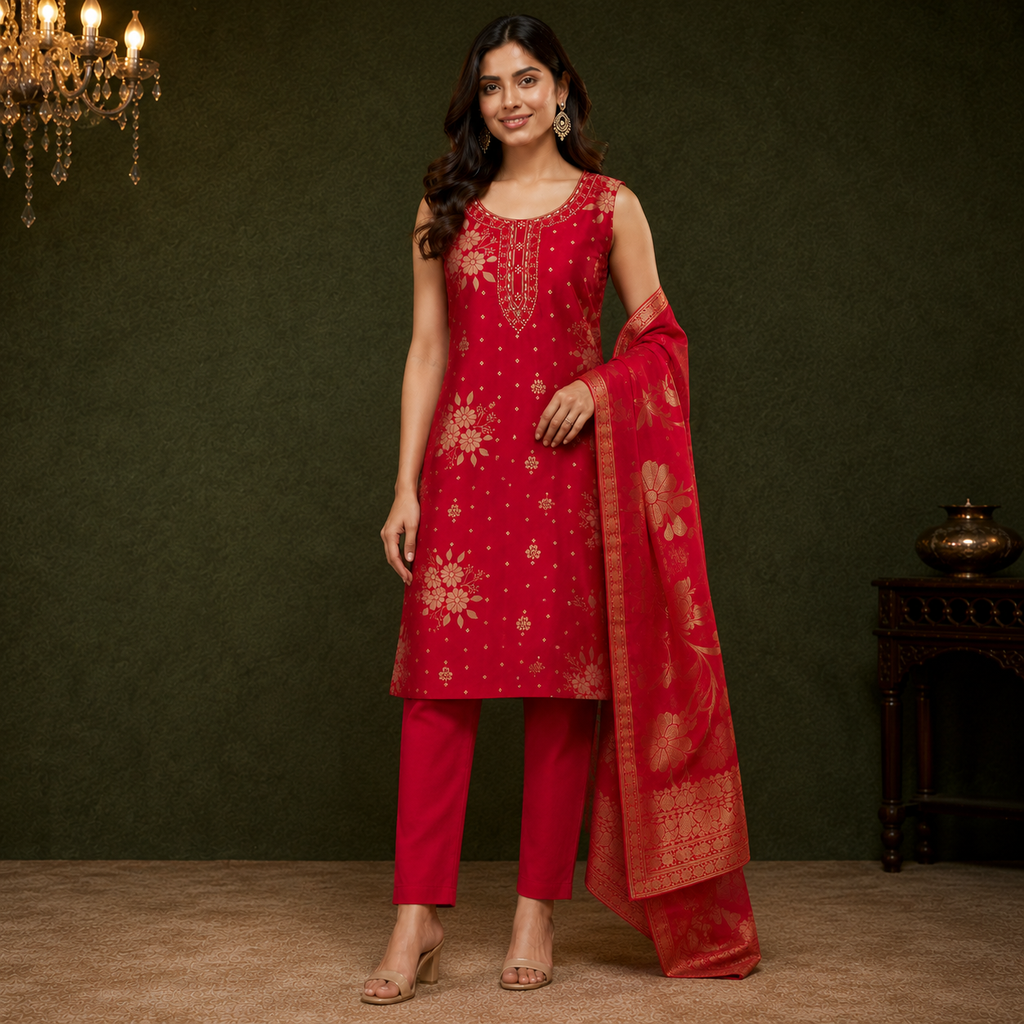 Ruby Royale Festive Suit Set