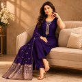 Zari Neckline Embroidered Suit Set