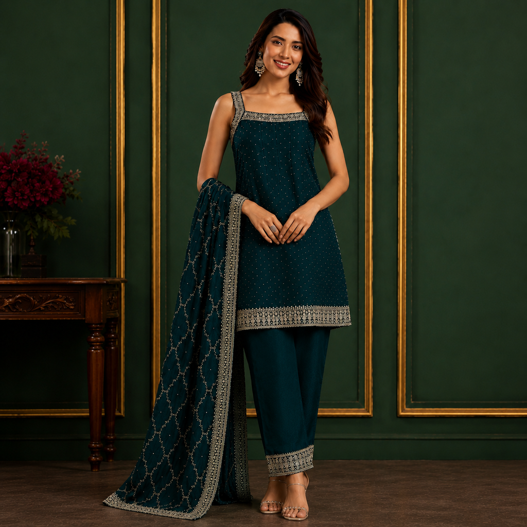 Zari Border Suit Set