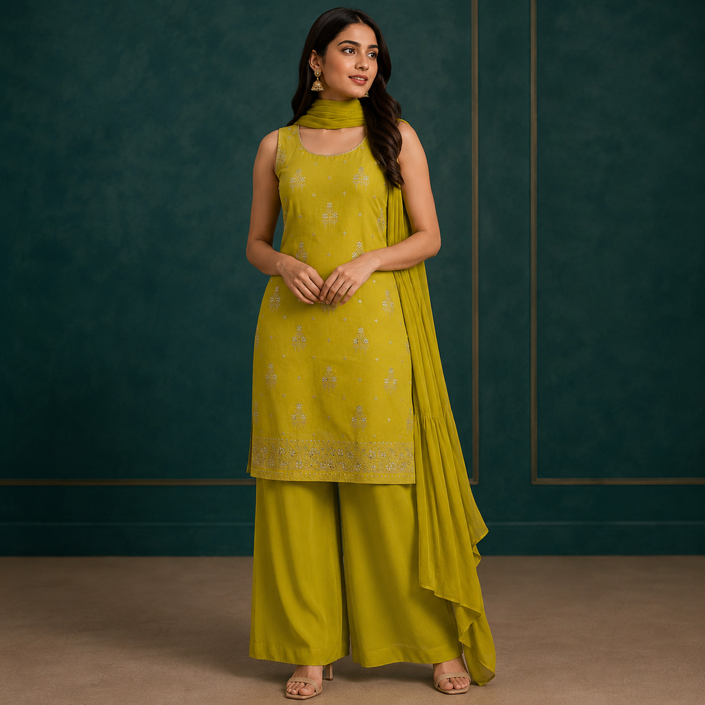 Golden Print Palazzo Set