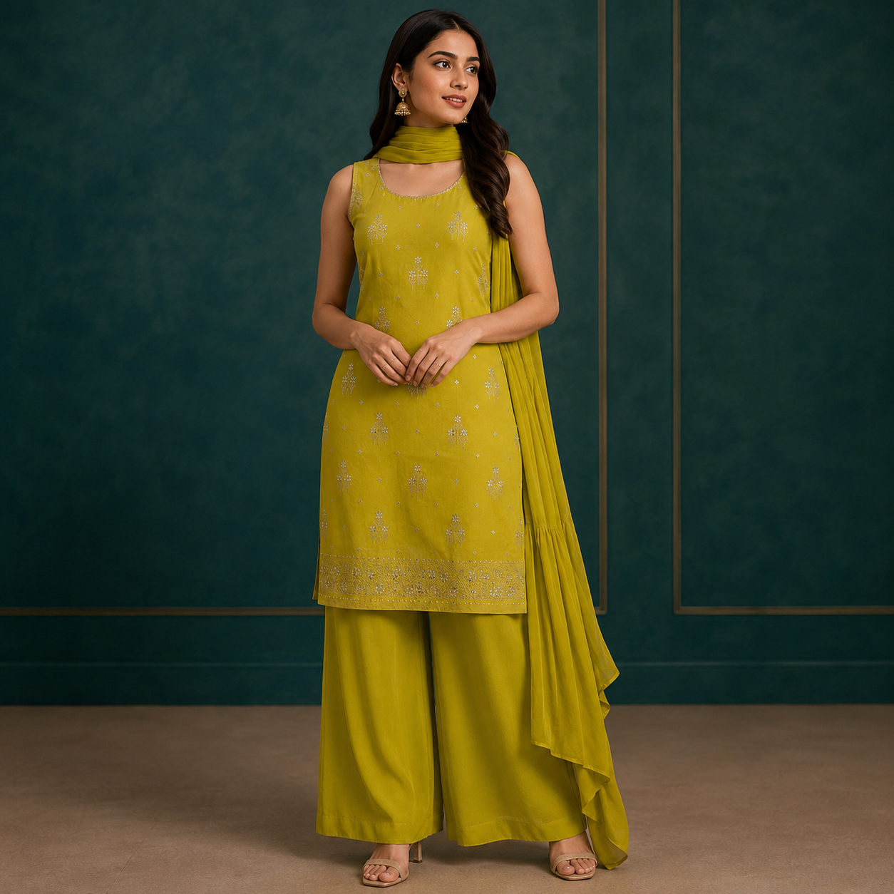 Golden Print Palazzo Set