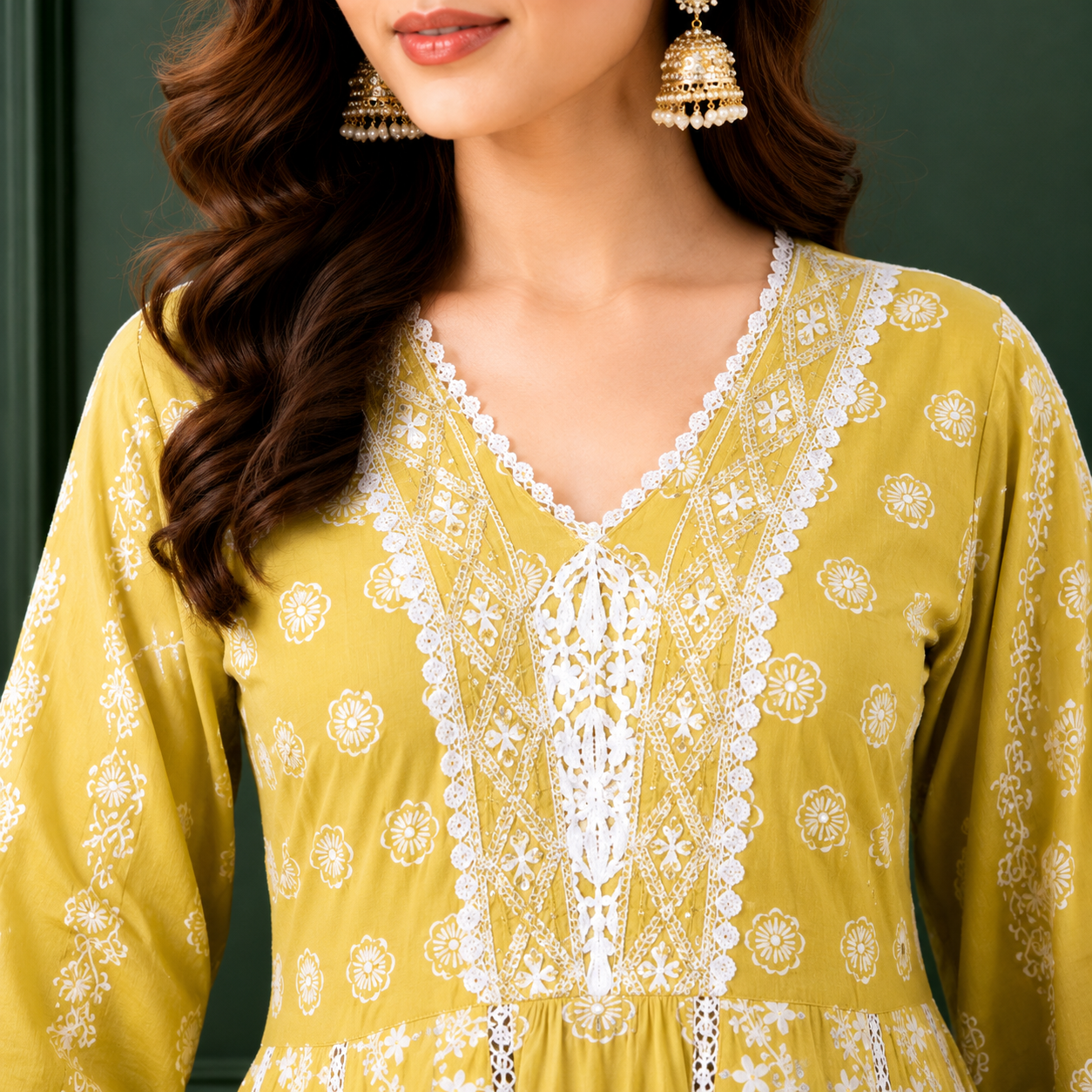 Schiffli Embroidered Anarkali Set