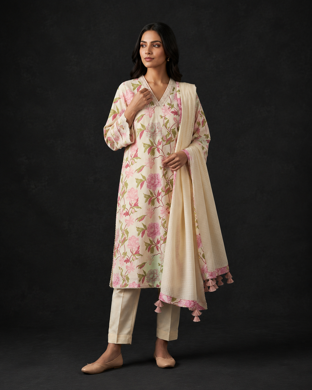 Blush Garden Grace  3 Pc Floral Suit Set
