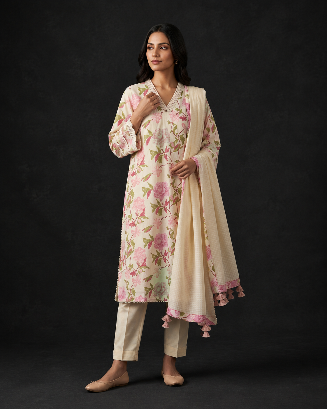 Blush Garden Grace  3 Pc Floral Suit Set