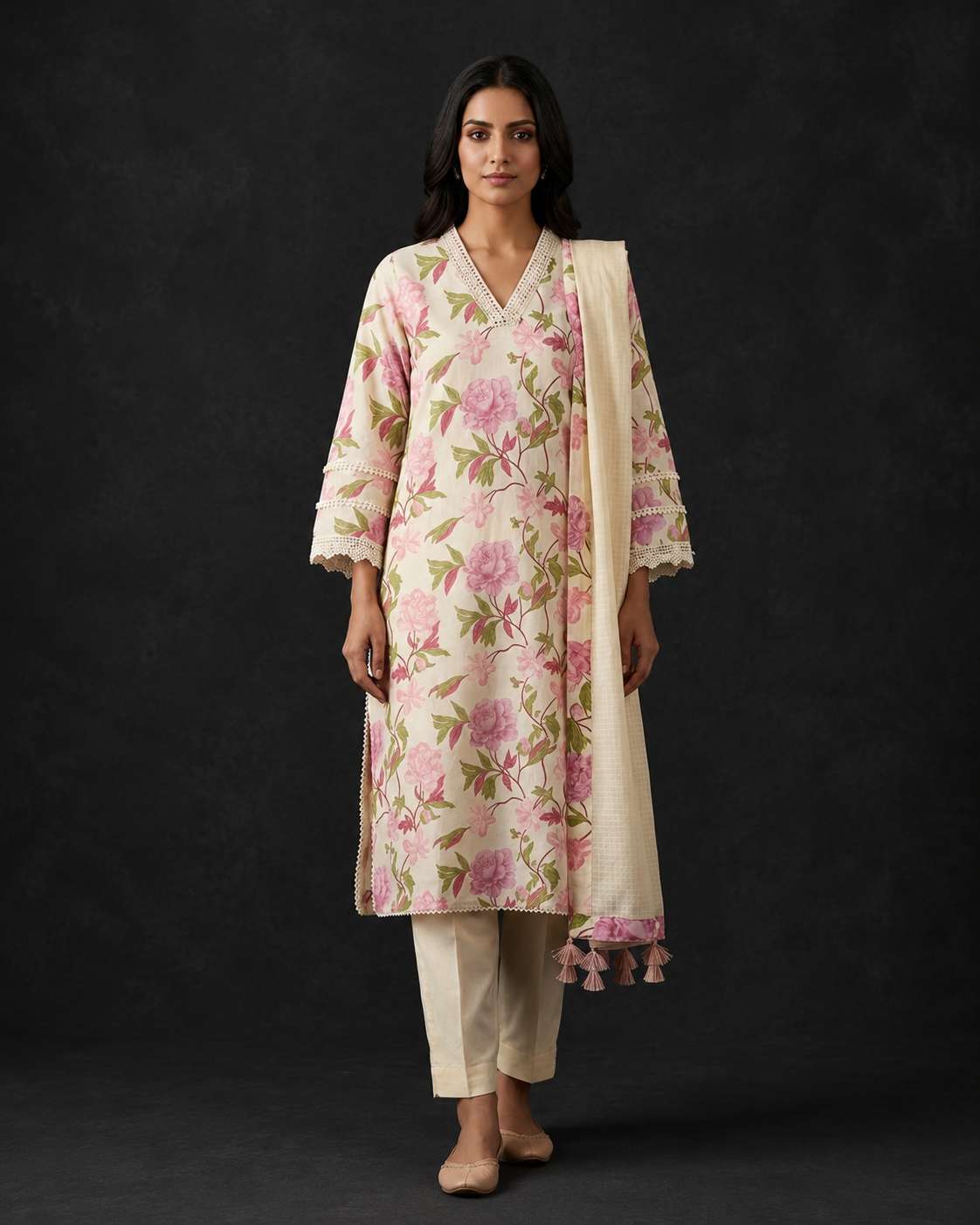 Blush Garden Grace  3 Pc Floral Suit Set