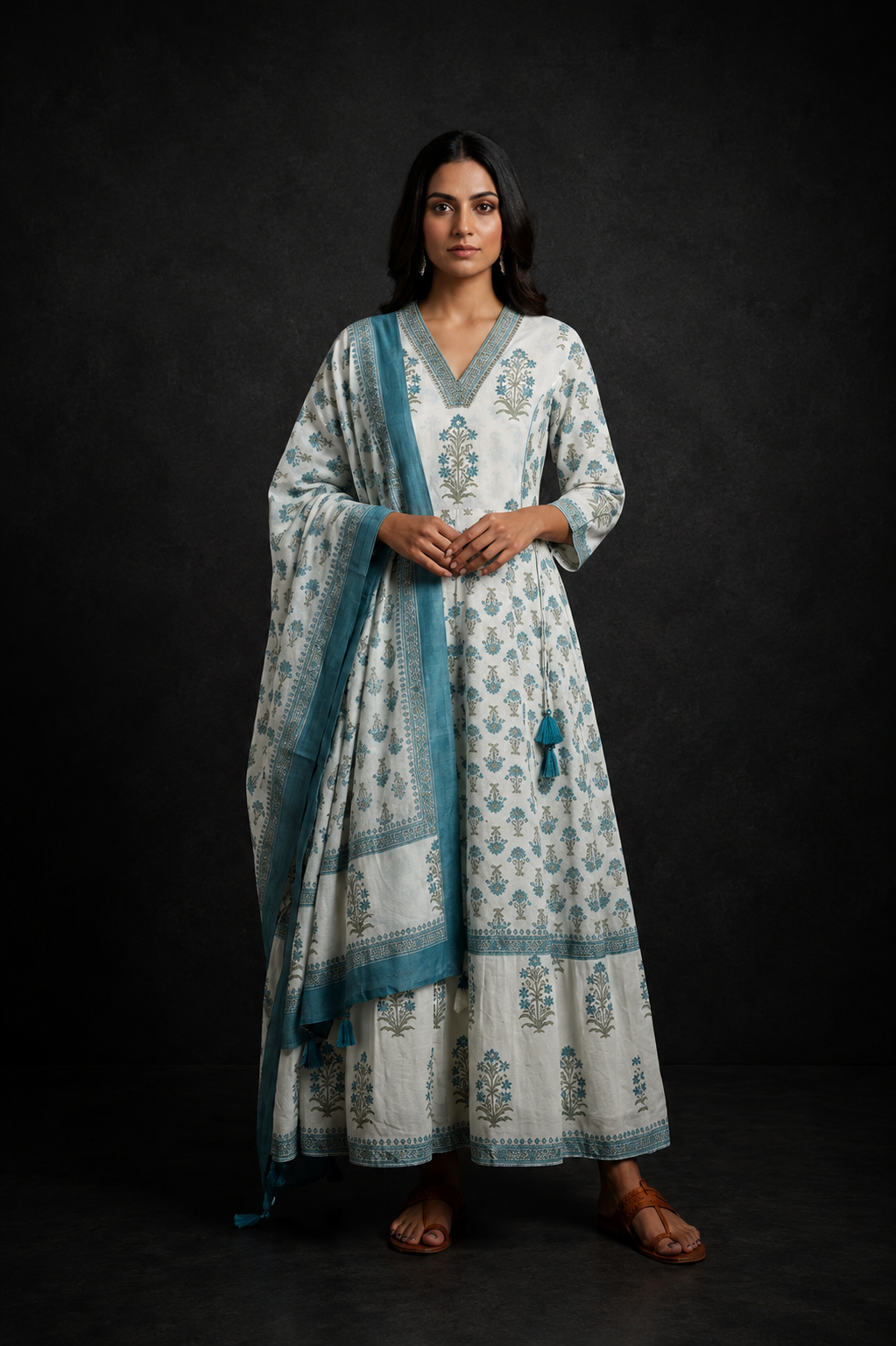 Ivory Anarkali Set