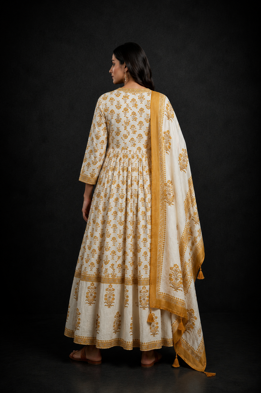 Ivory Anarkali Set
