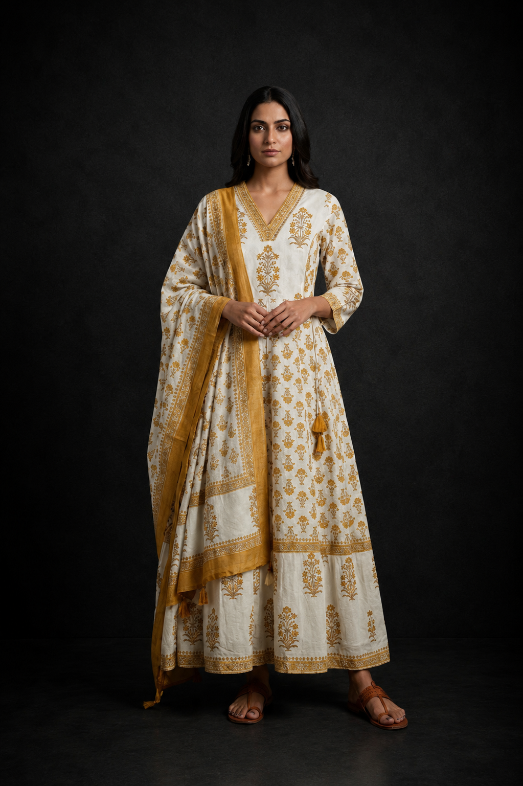 Ivory Anarkali Set