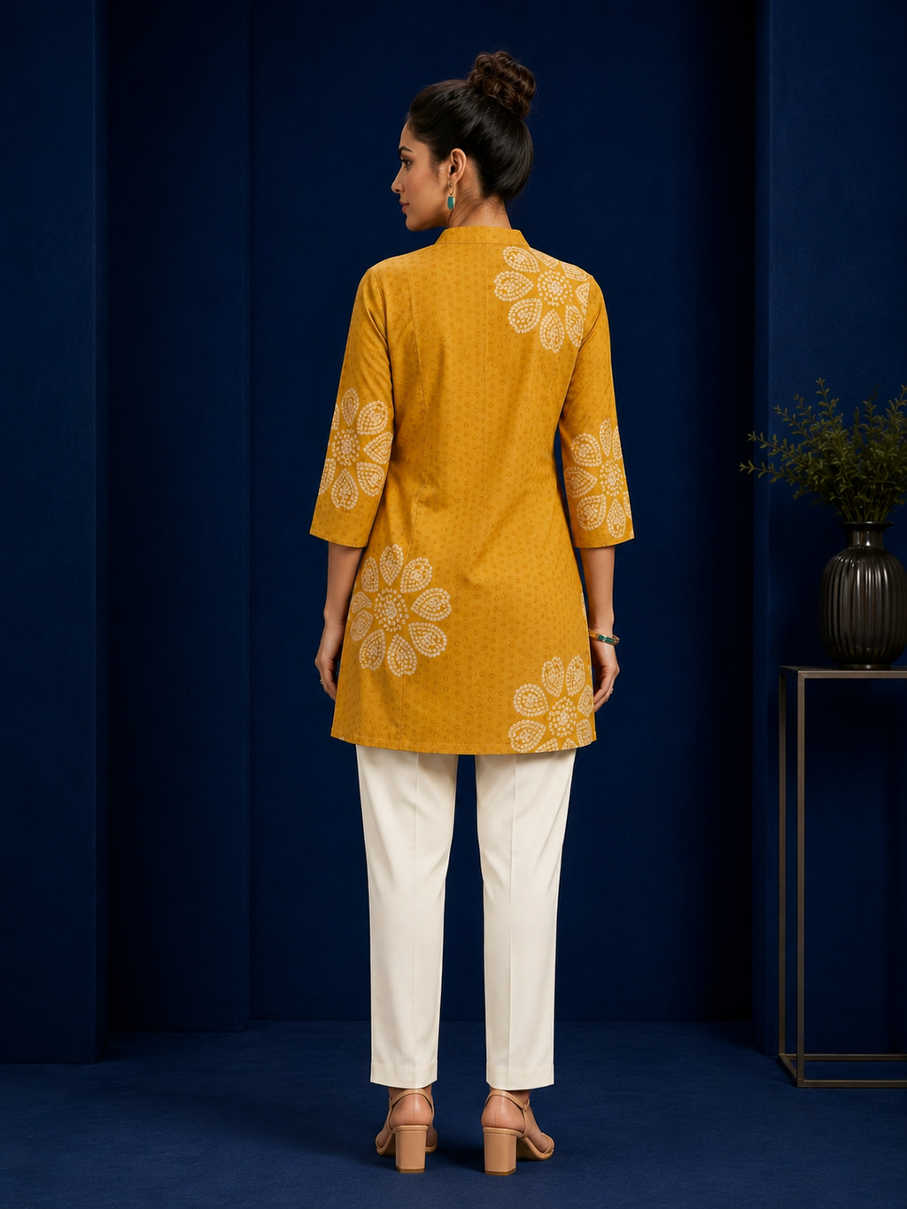 Mustard Bloom Short Kurti